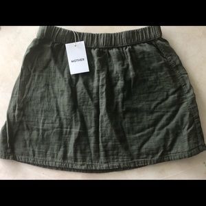 Brand New Mother Denim Navy Green Skirt